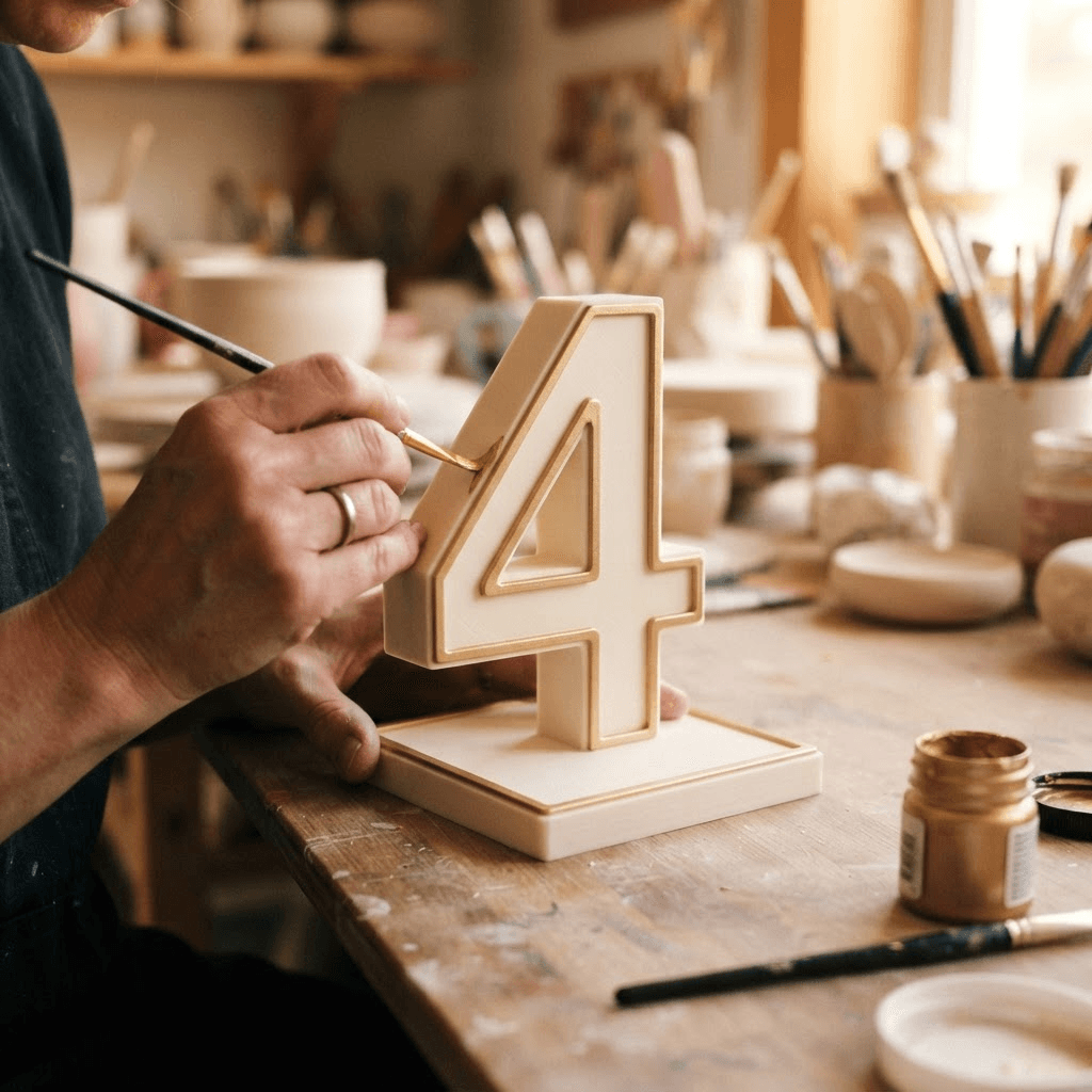 A handmade custom piece being carefully finished