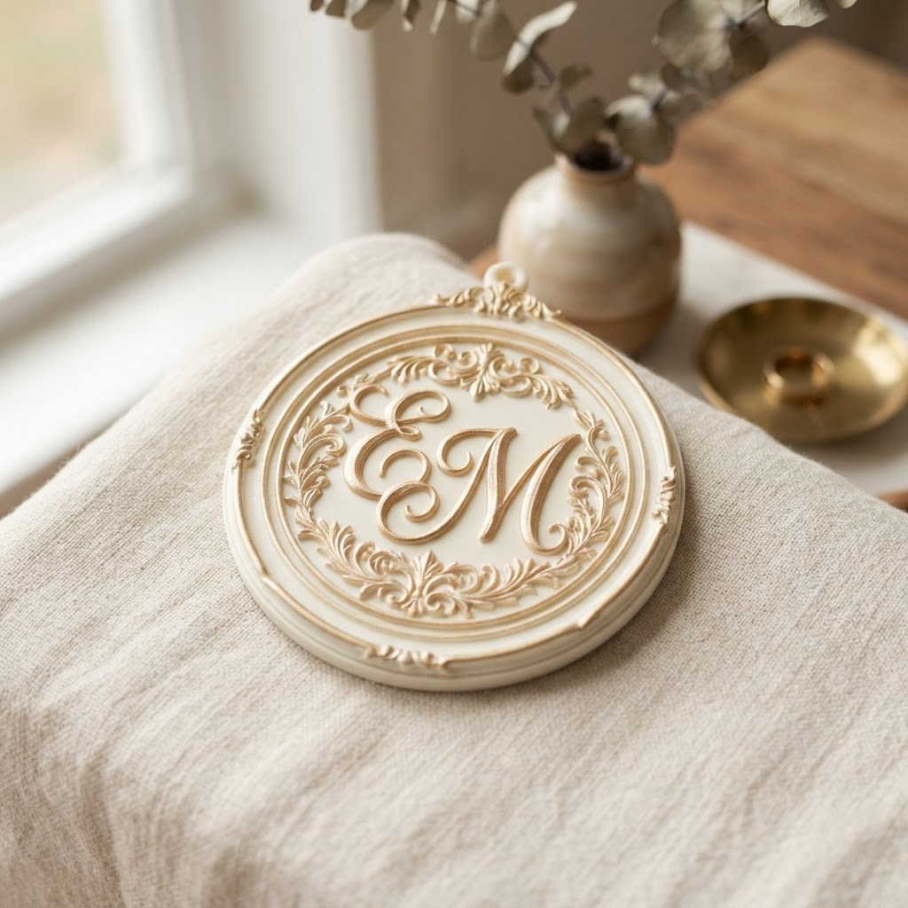 Monogram keepsake plaque